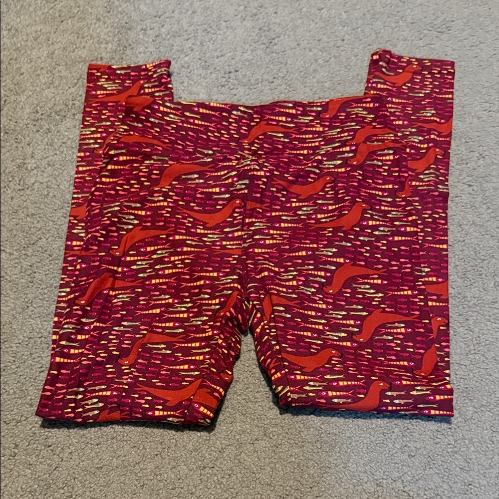 LuLaRoe Red and Yellow Fish Pattern